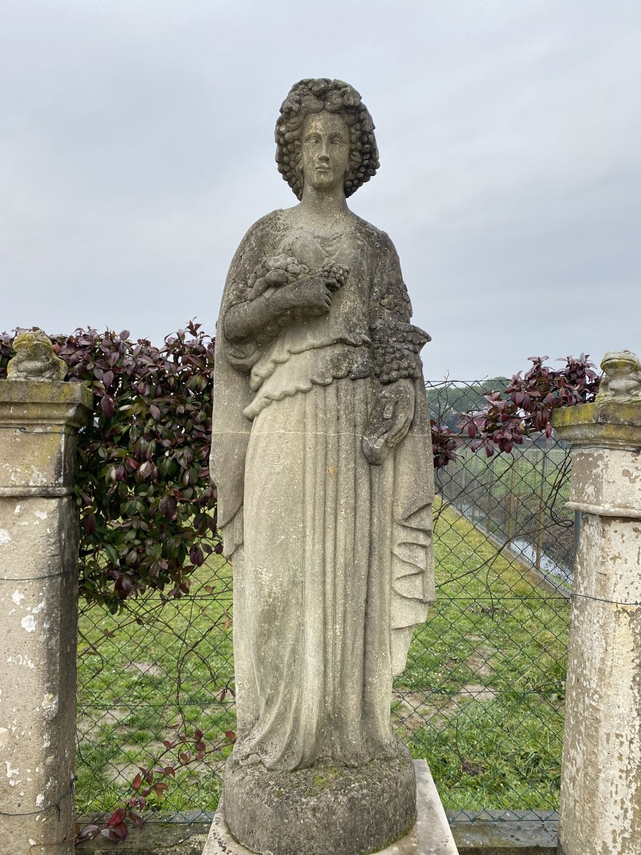Proantic: Statue De Jardin En Pierre Du Début Des Années 1900