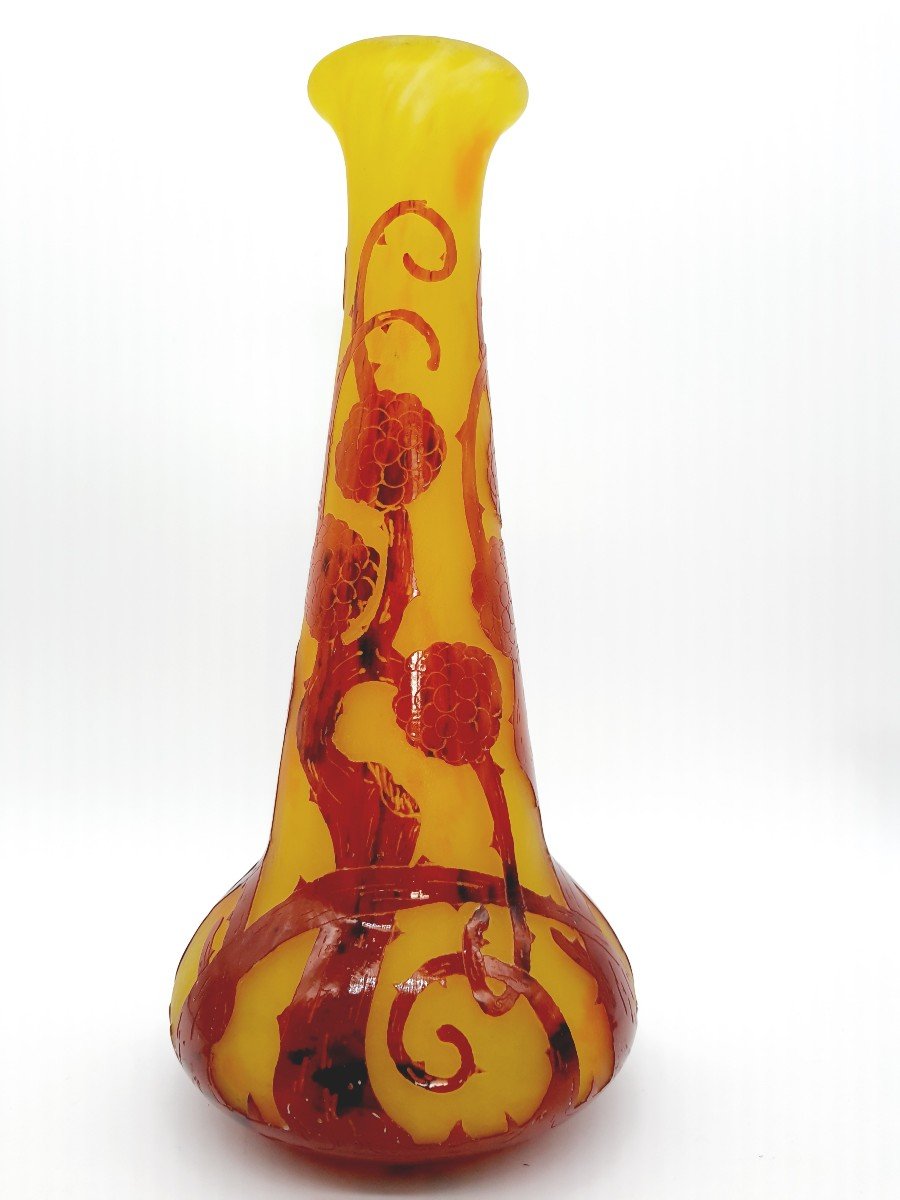 Schneider, Vase Le Verre Français Décor Mûrier 1920/1921