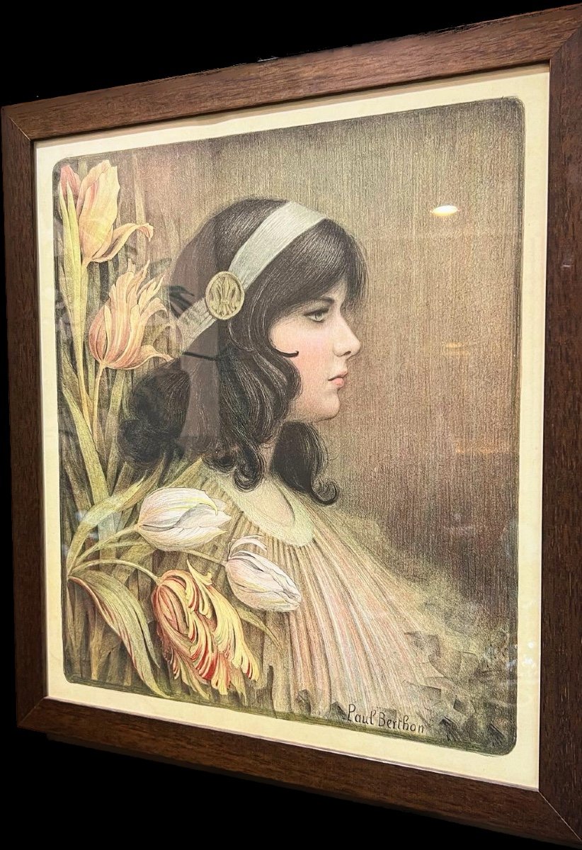 Tulipes - Lithographie Art Nouveau De Paul Berthon