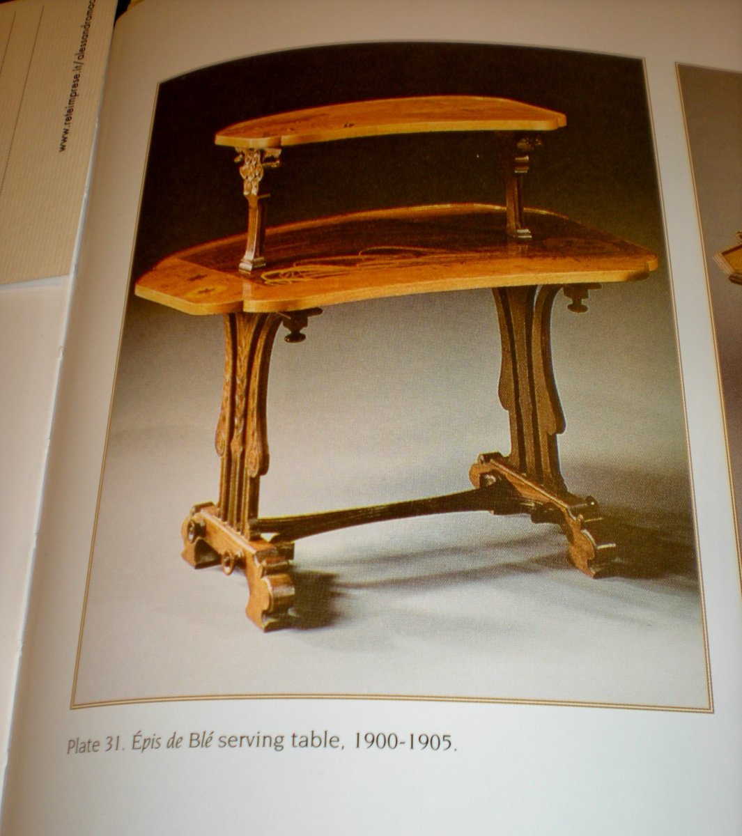 Epis De Blé - Art Nouveau Galle Table-photo-7