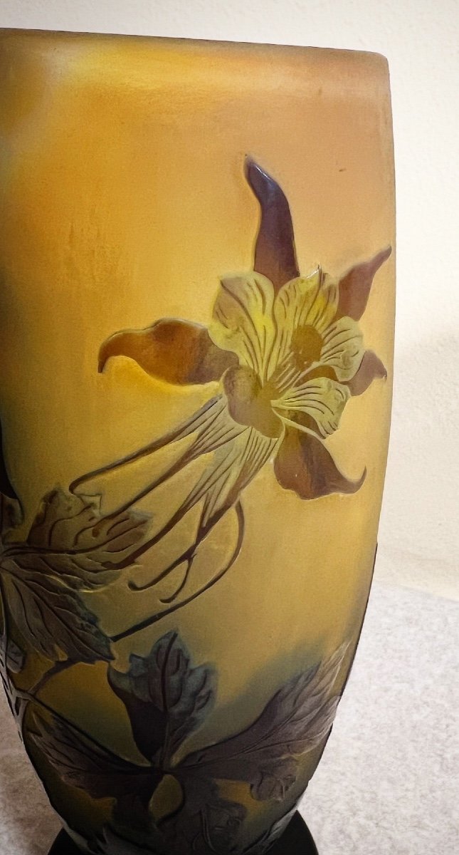 Ancolies -vase Art Nouveau Galle-photo-3