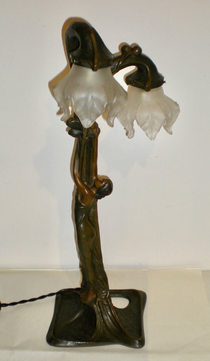 Art Nouveau Lamp/sculpture P. Tereszczuk-photo-3