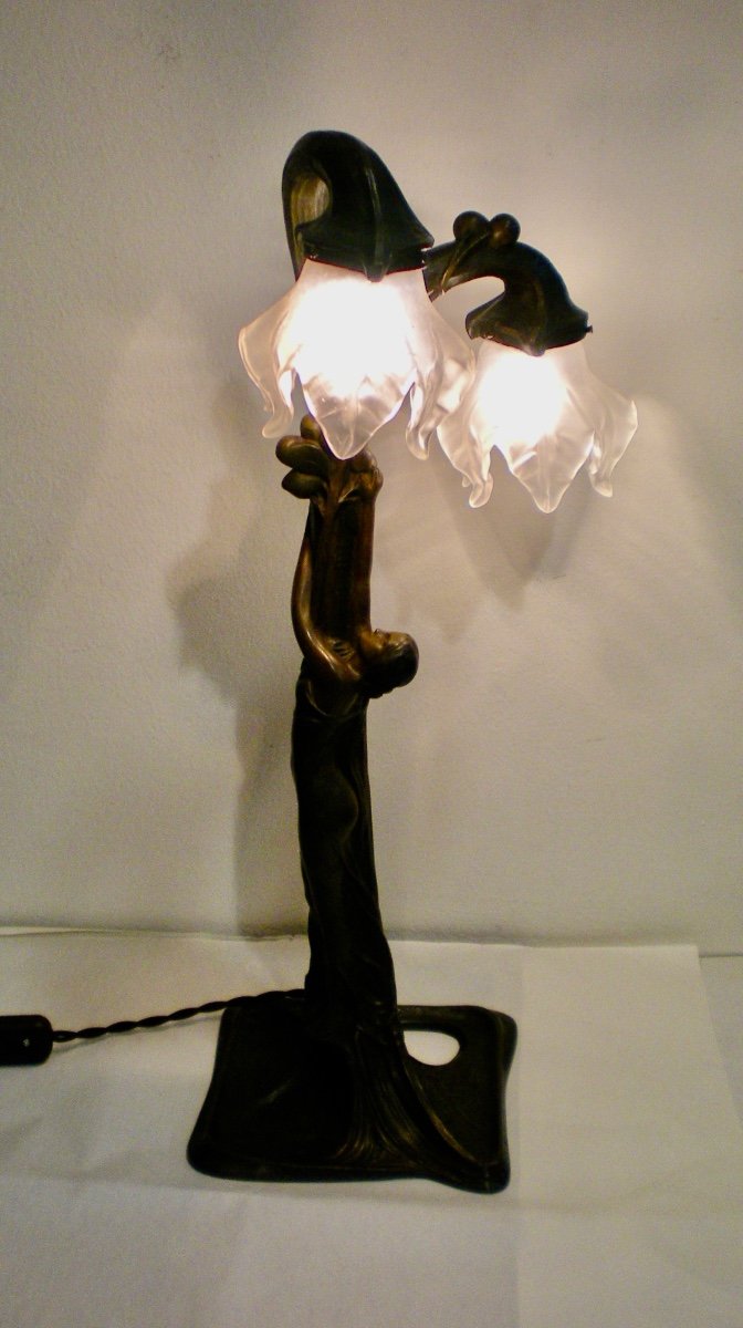 Lampe/sculpture Art Nouveau P. Tereszczuk-photo-3