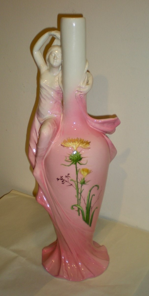 Massier Art Nouveau Vase/sculpture-photo-4