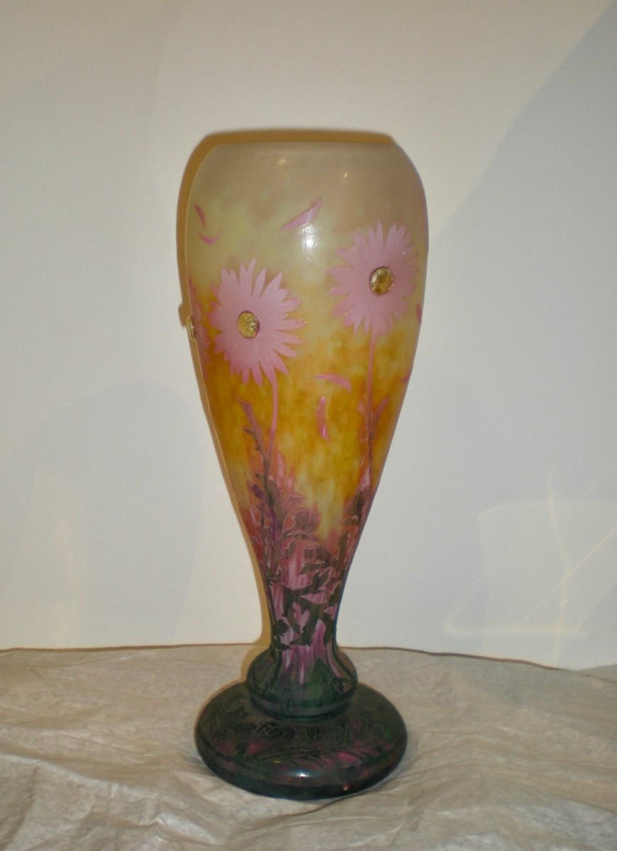 Daisies - Daum Nancy Art Nouveau Vase-photo-2