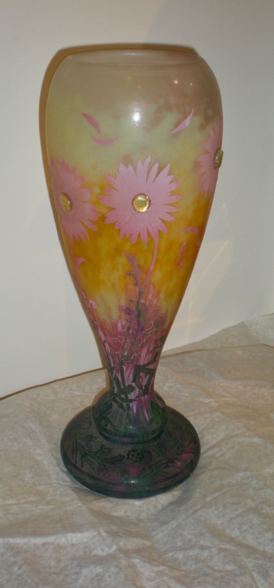 Daisies - Daum Nancy Art Nouveau Vase-photo-4