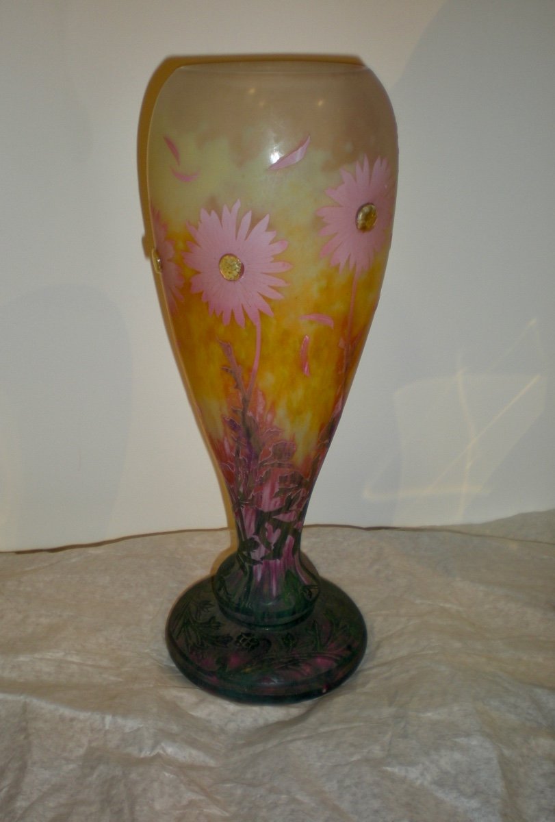 Daisies - Daum Nancy Art Nouveau Vase-photo-2