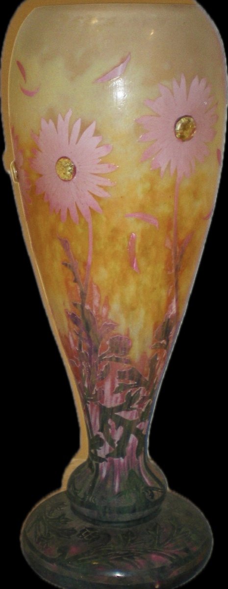 Daisies - Daum Nancy Art Nouveau Vase-photo-3