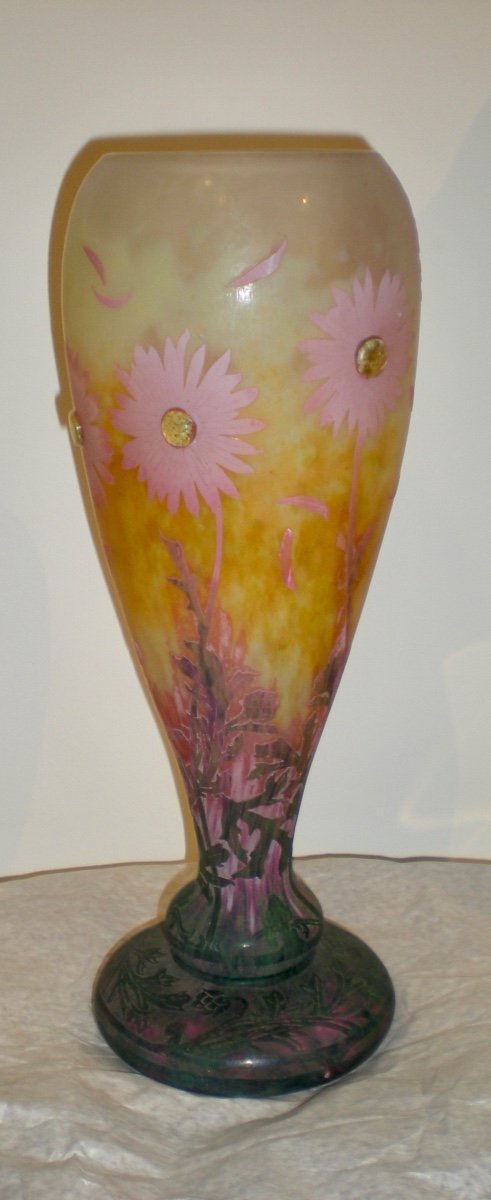 Daisies - Daum Nancy Art Nouveau Vase