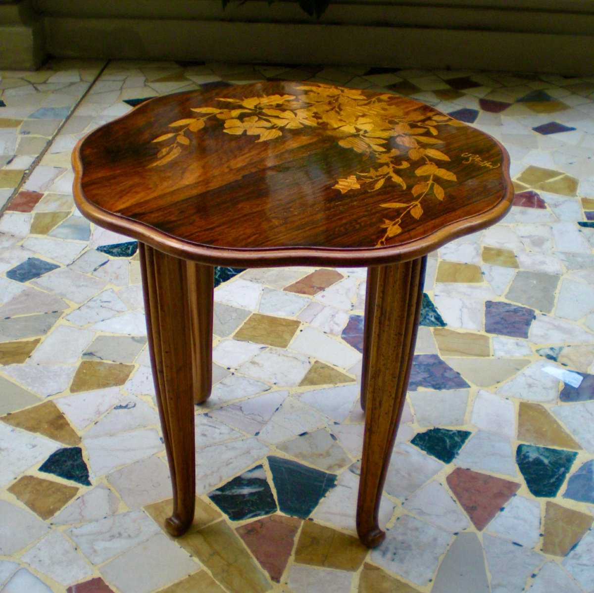 Clematis-coffee Table Art Nouveau Gallè-photo-4