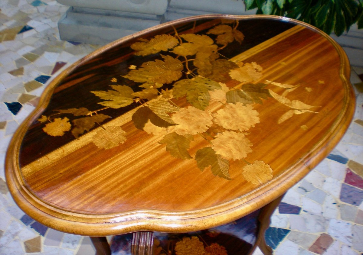 Boules De Neige And Butterflies - Gallè Art Nouveau Table-photo-3