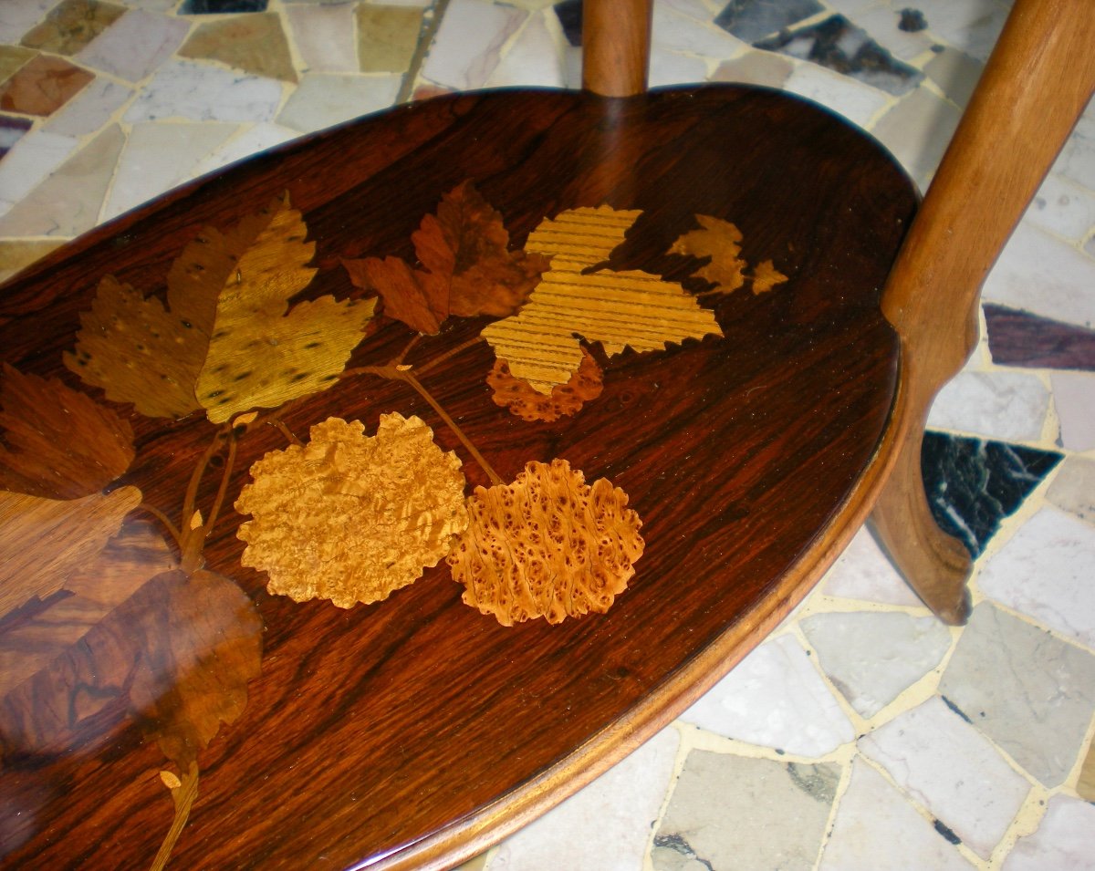 Boules De Neige Et Papillons - Table  Gallè Art Nouveau-photo-4