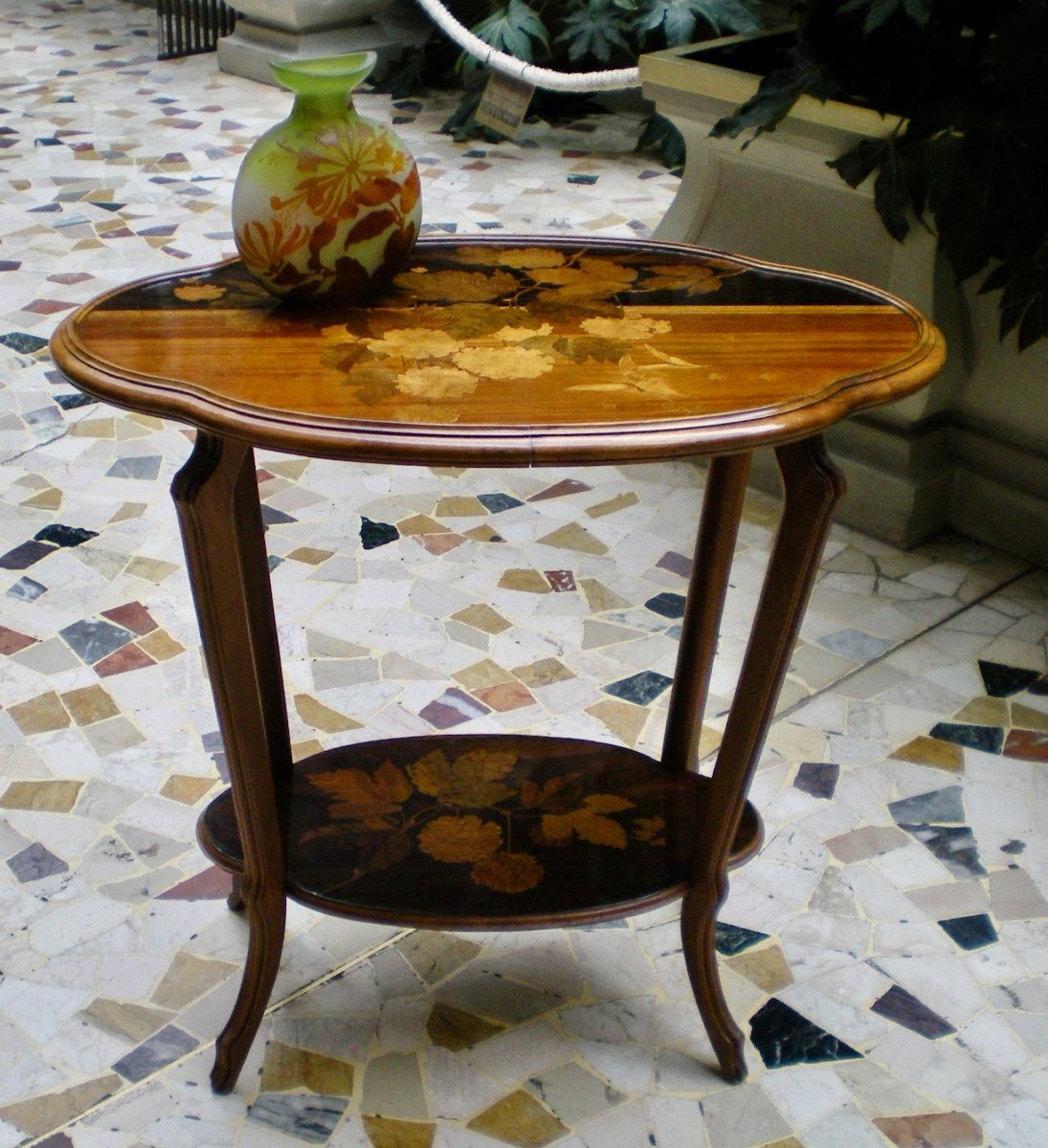 Boules De Neige Et Papillons - Table  Gallè Art Nouveau-photo-2