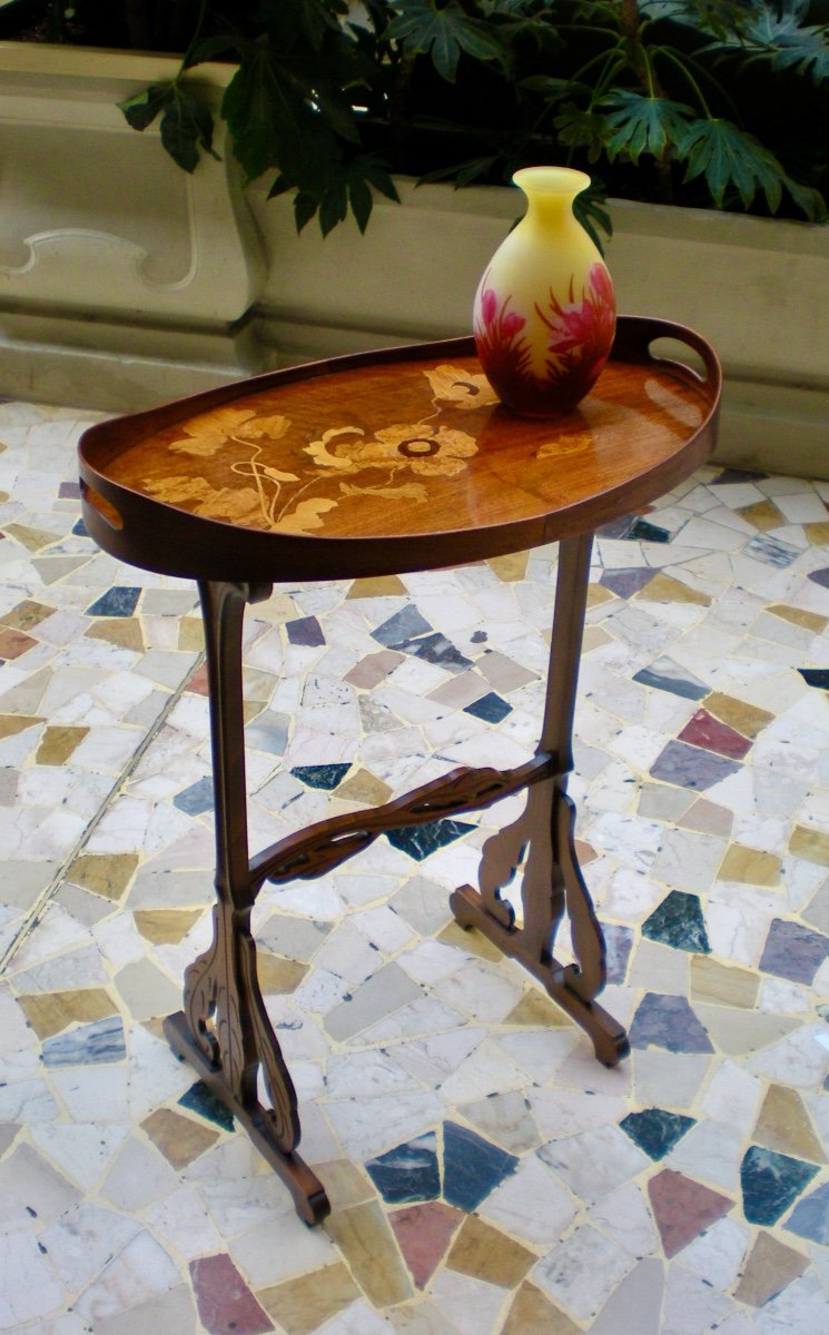 Poppies - Art Nouveau Gallè Side Table