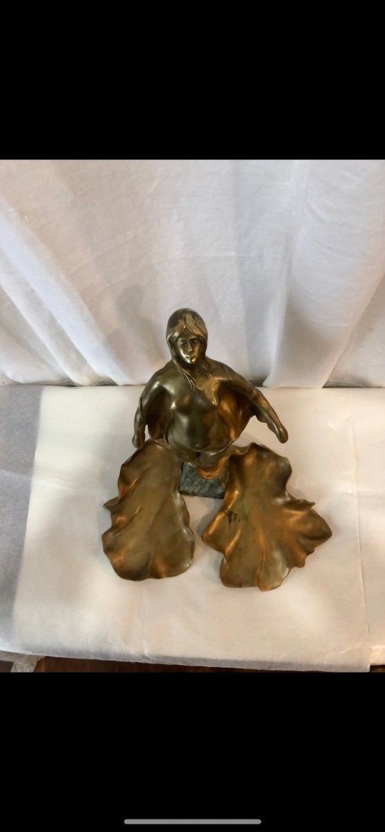 Symbolist Sculpture / Art Nouveau Empty Pockets Signed Delagrange-photo-4