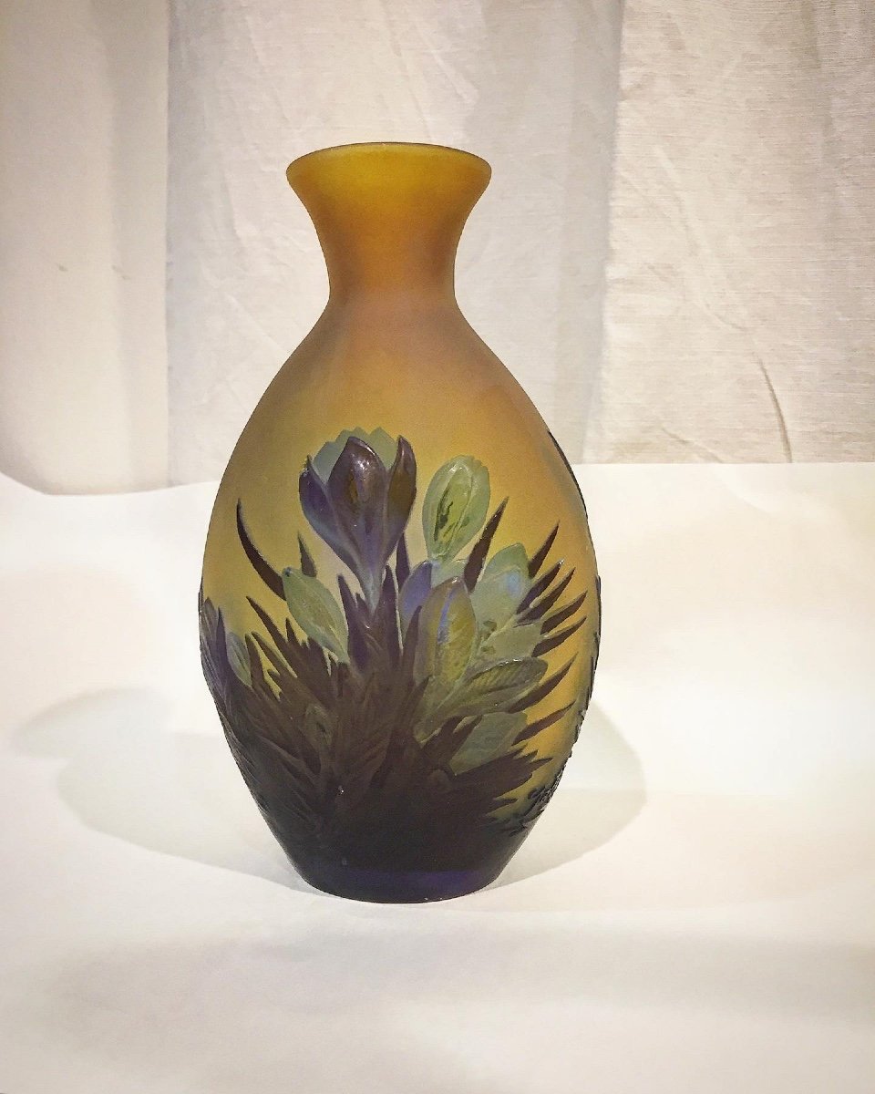 Crocus - Blown Gallé Vase-photo-2