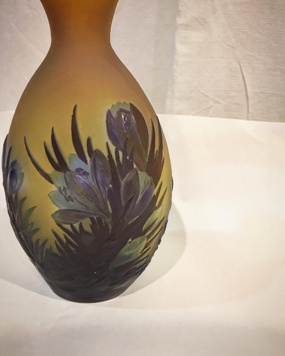 Crocus - Blown Gallé Vase-photo-4