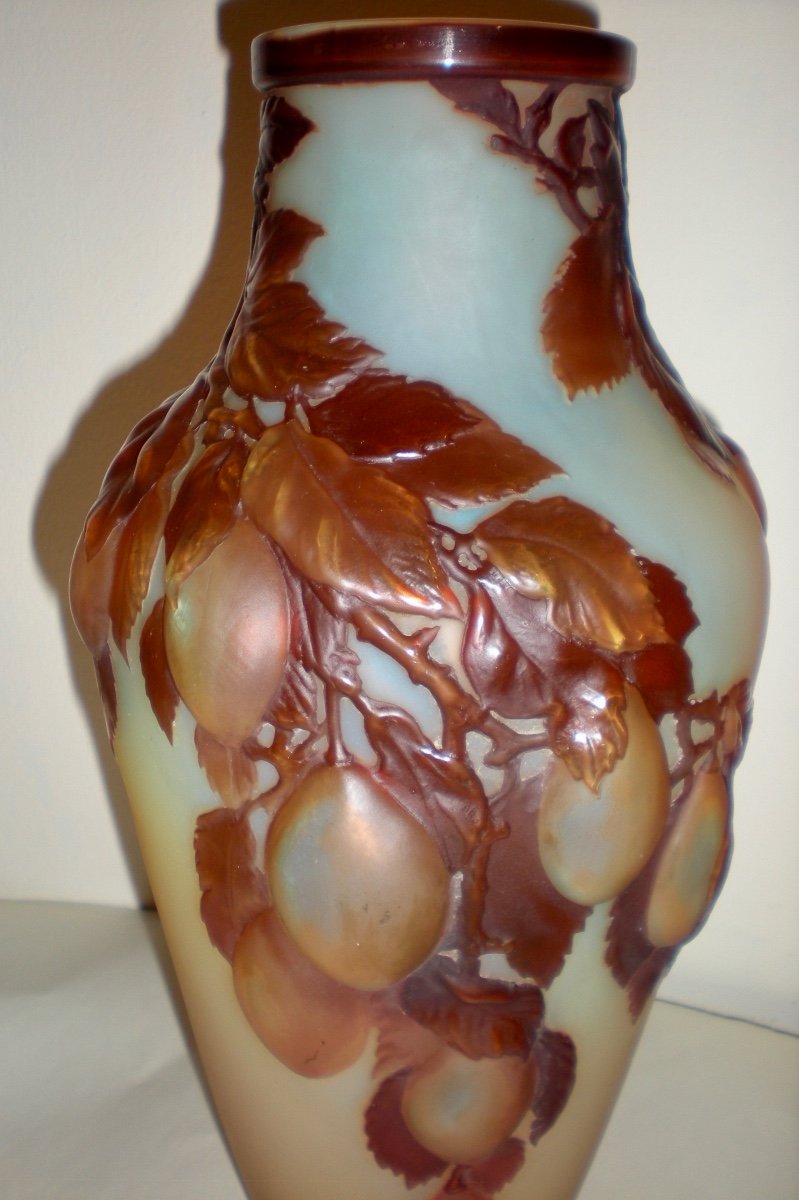 Plums - Gallè Blown Vase-photo-3