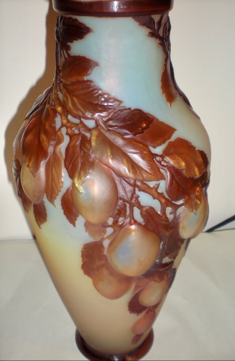 Plums - Gallè Blown Vase-photo-4