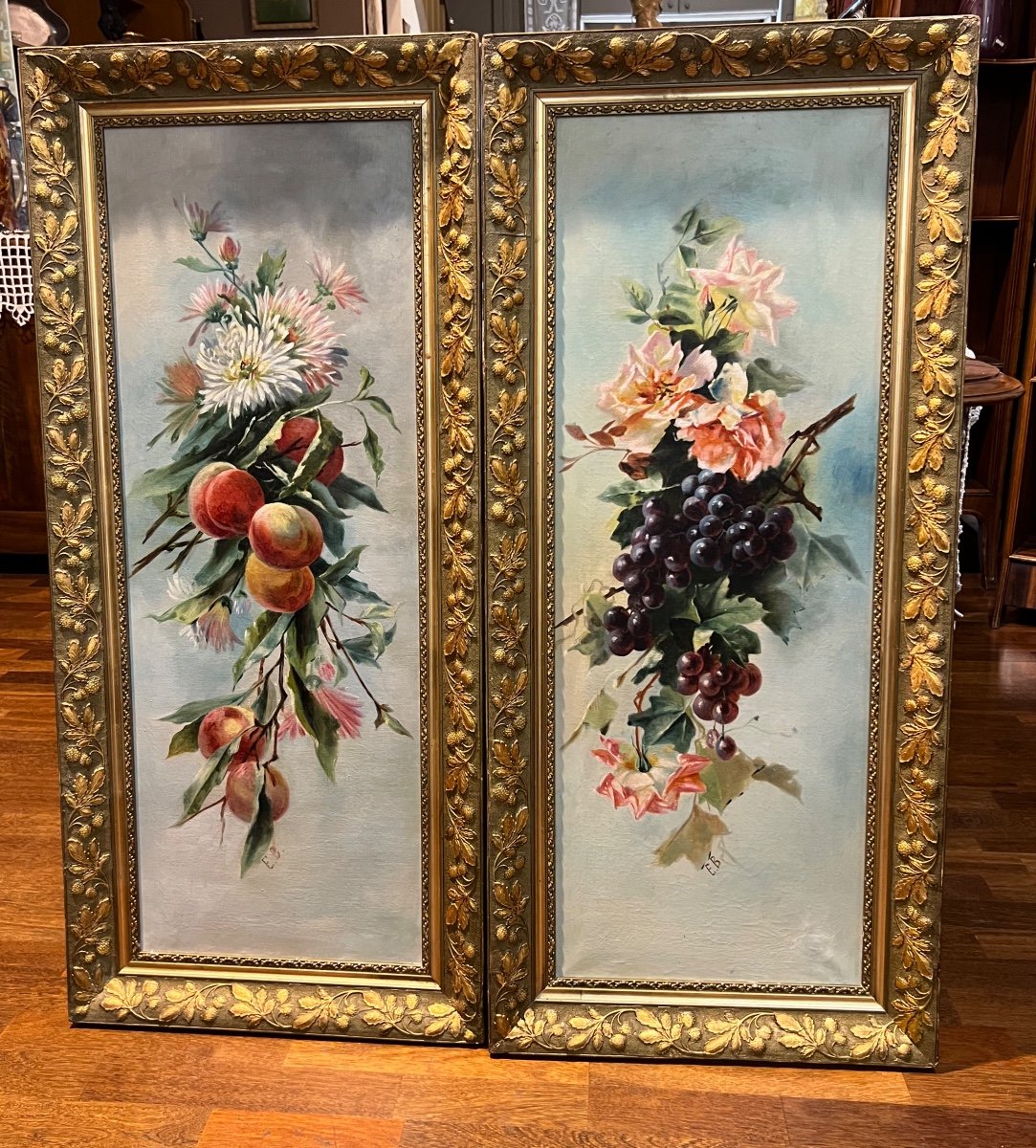 Pair Of Art Nouveau Decorative Panels-photo-3