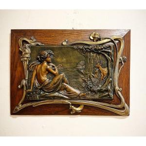 In The Woods - Art Nouveau Wall Plaque 