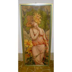 Le Reveil Du Jour - Art Nouveau Lithograph Mary Golay