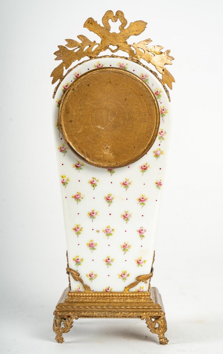 Miniature Pendulum Porcelain XIXth Century-photo-8