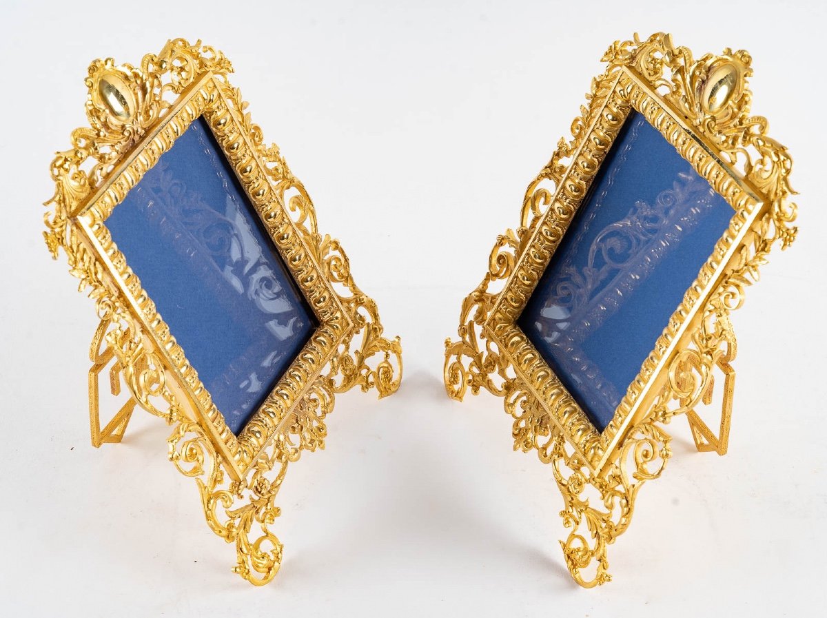 Pair Of Gilt Bronze Photo Frames Late Nineteenth Century-photo-2