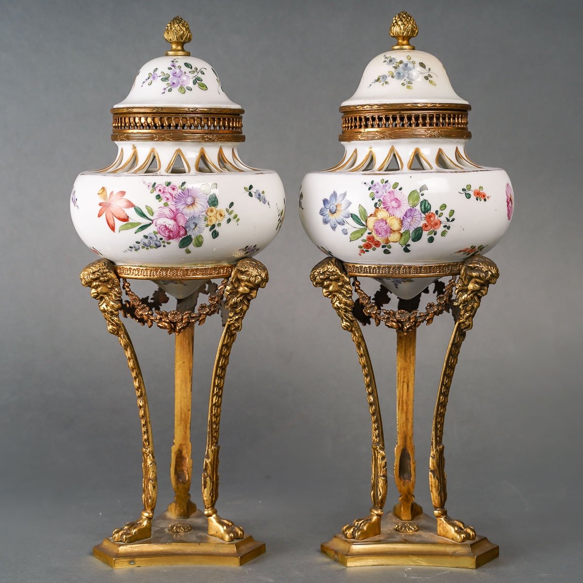 Pair Of Porcelain Perfume Burners Late Nineteenth Century