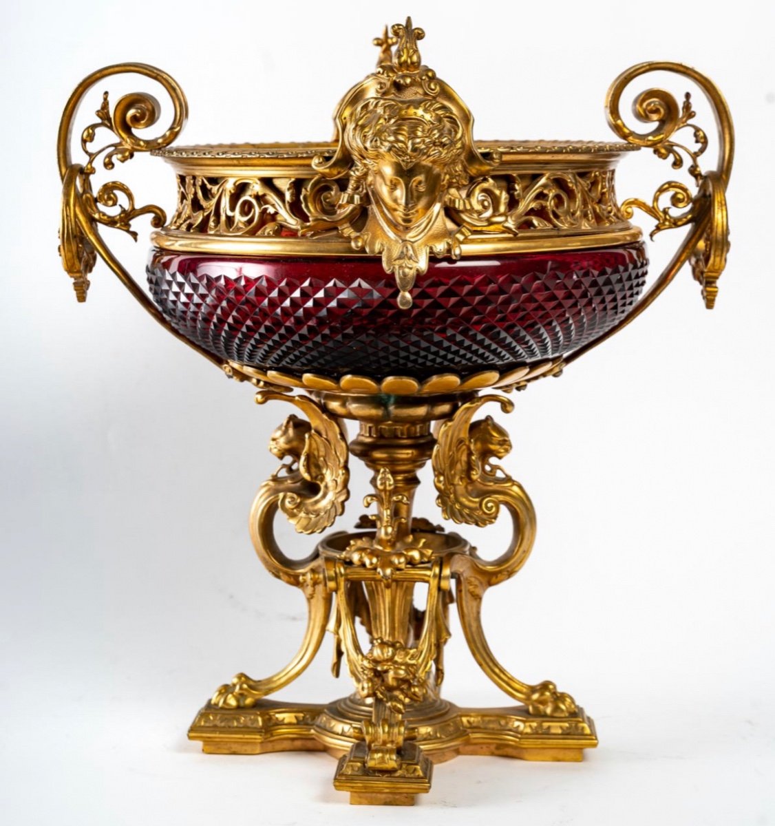 A Bohemian Crystal Centerpiece Cup Late Nineteenth Century-photo-5