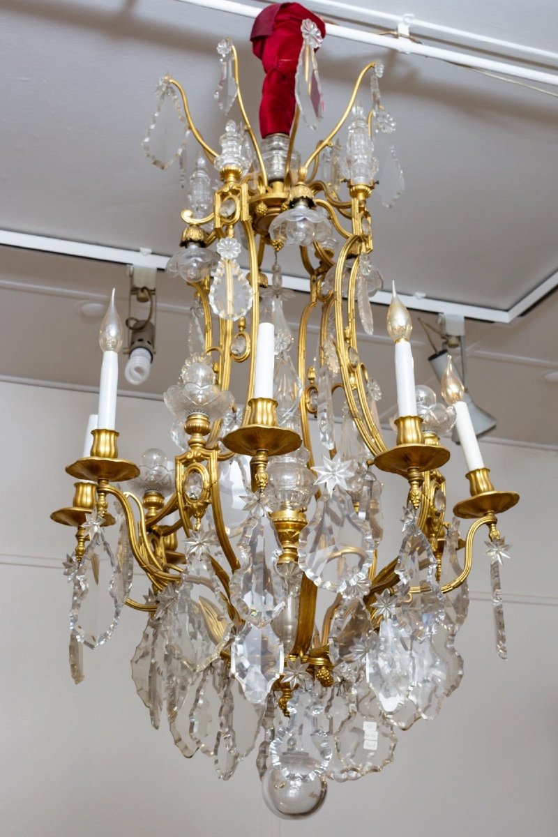 A Gilt Bronze And Baccarat Crystal Chandelier Late 19th Century-photo-2
