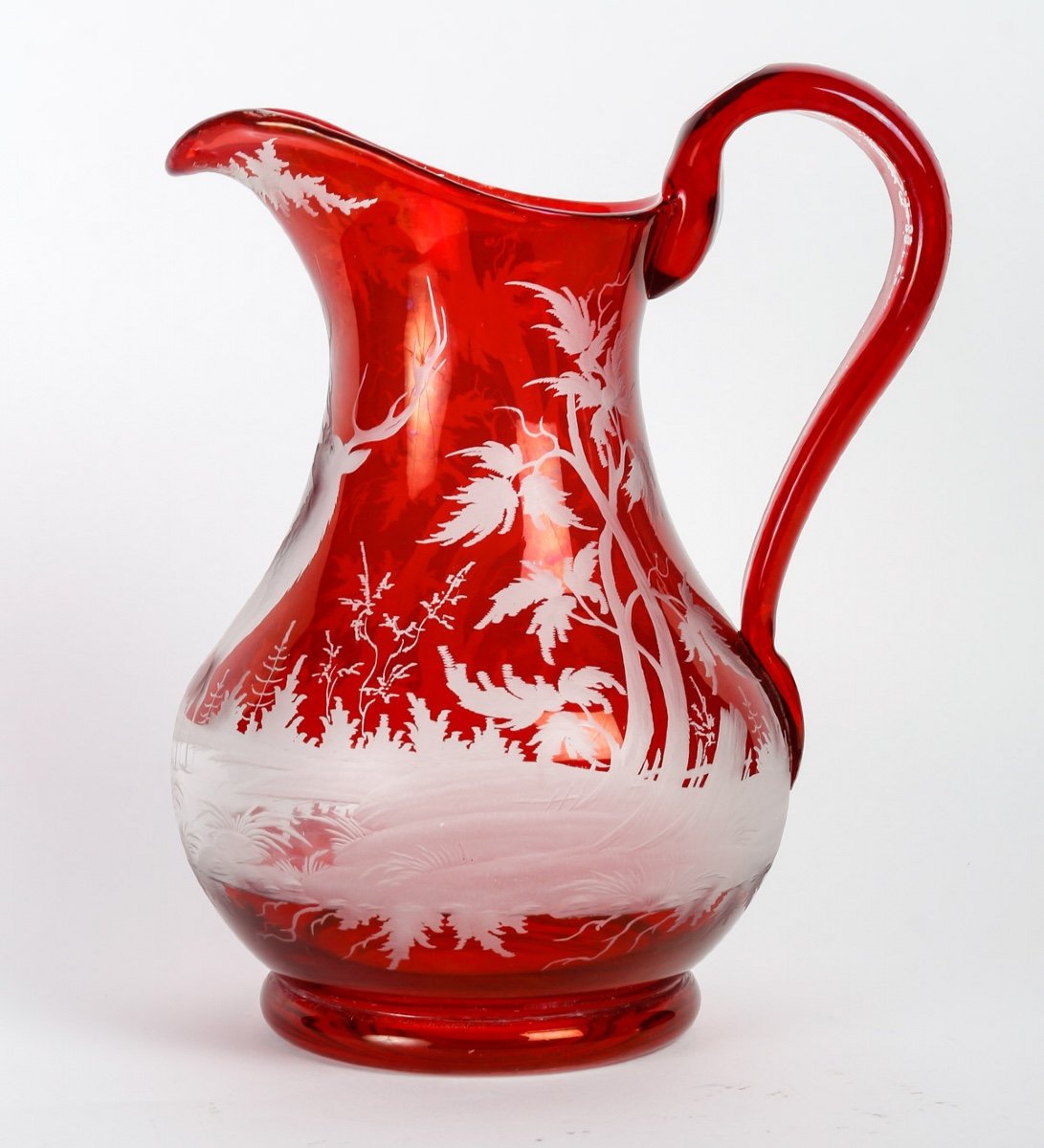 A Late 19th Century Bohemian Crystal Pitcher-photo-2