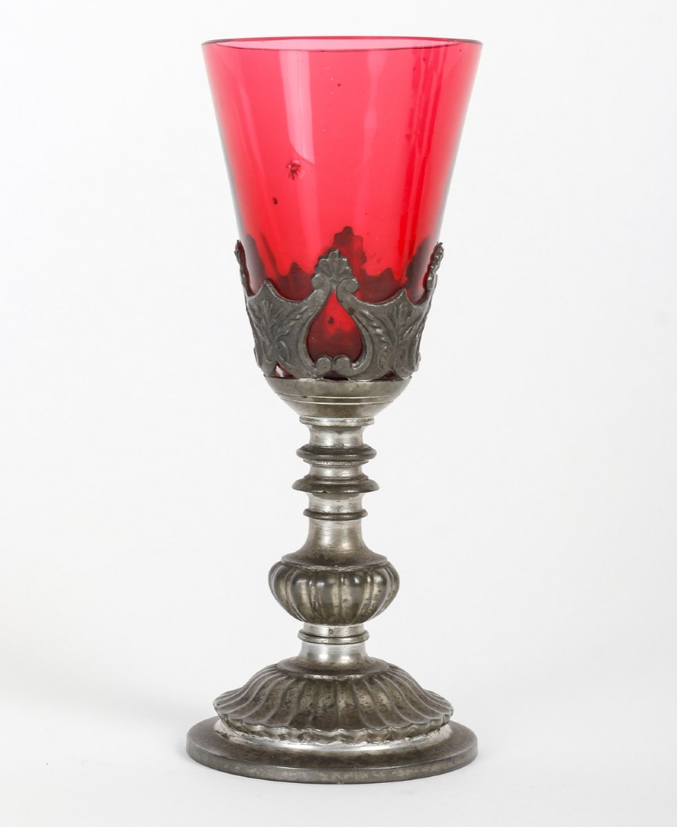 A Glass And Pewter Liqueur Service Late 19th Century-photo-1