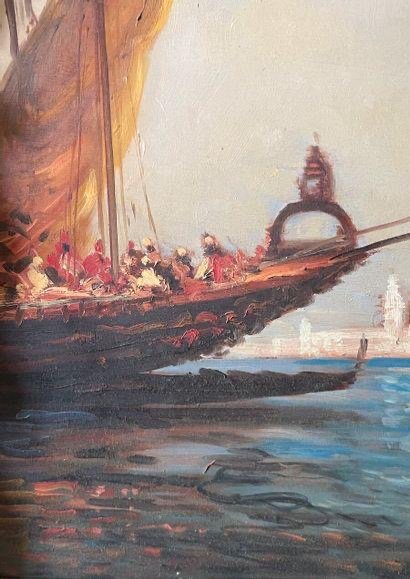 Venice Oil On Panel Late 19th Century-photo-4
