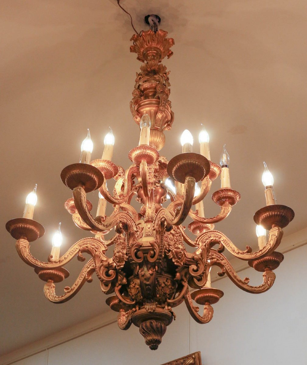 A Late 19th Century Gilt Bronze Chandelier