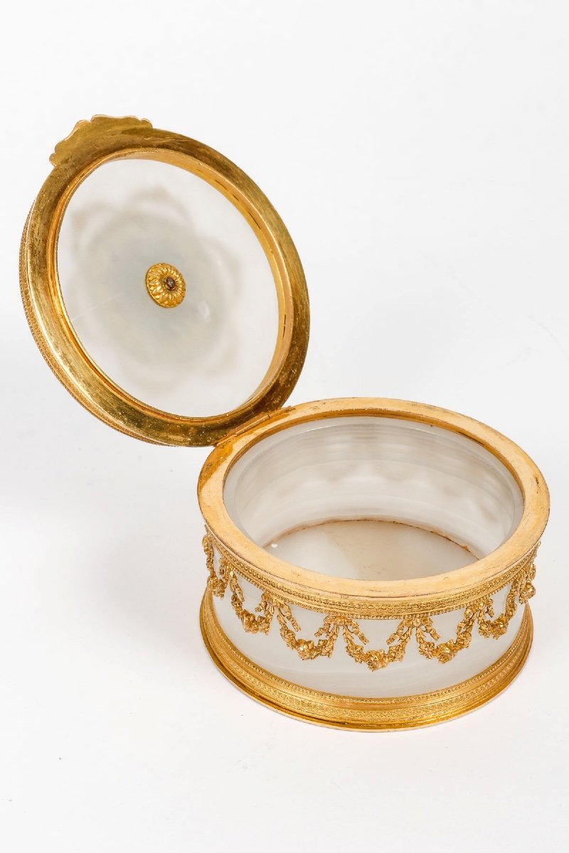 An Alabaster And Gilt Bronze Jewelry Box Late 19th Century -photo-2