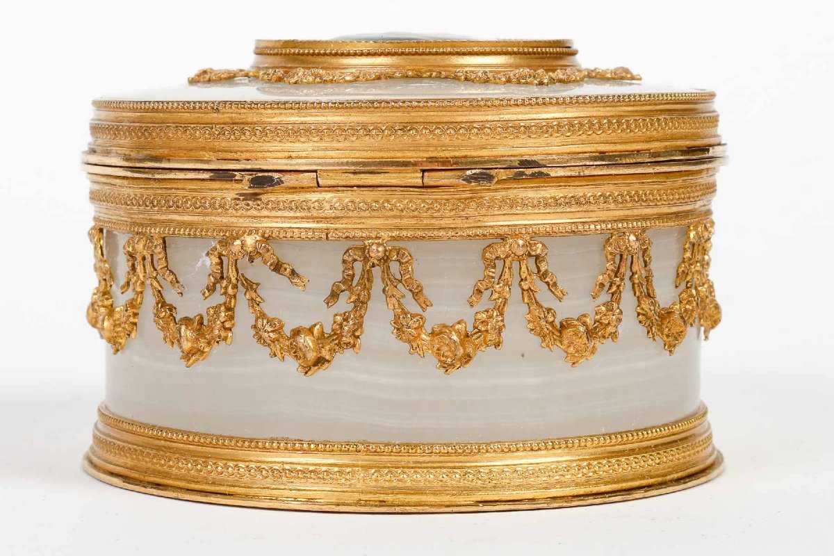 An Alabaster And Gilt Bronze Jewelry Box Late 19th Century -photo-3