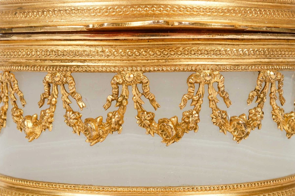 An Alabaster And Gilt Bronze Jewelry Box Late 19th Century -photo-4