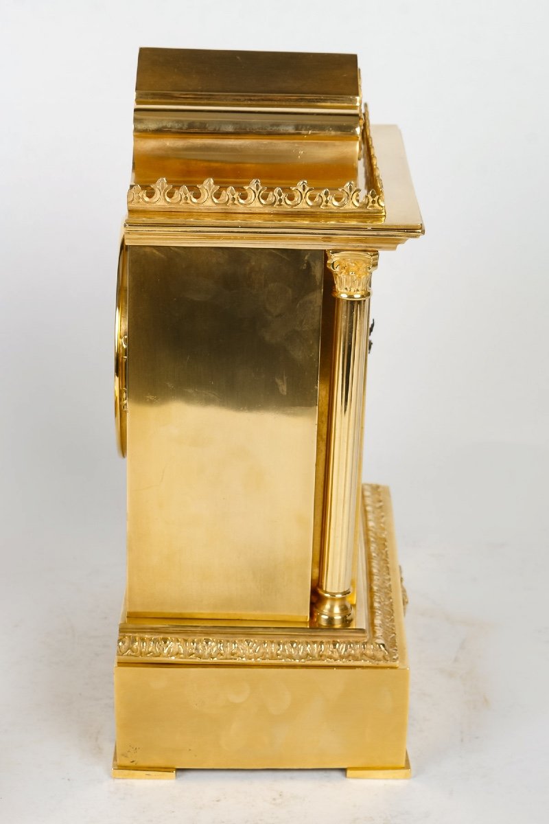A Late 19th Century Gilt Bronze And Porcelain Fireplace Trim -photo-1
