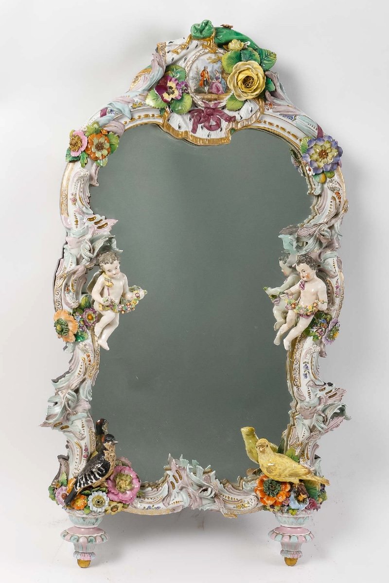 Un Miroir Meissen Fin XIXème Siècle -photo-3