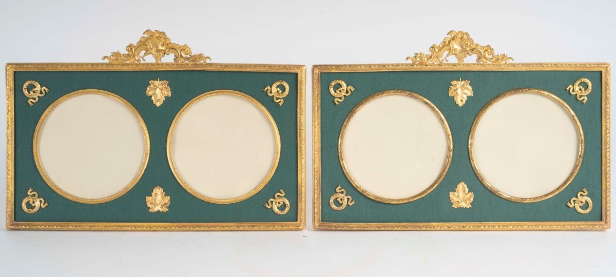 A Pair Of Gilt Bronze Photo Frames Late 19th Century -photo-4