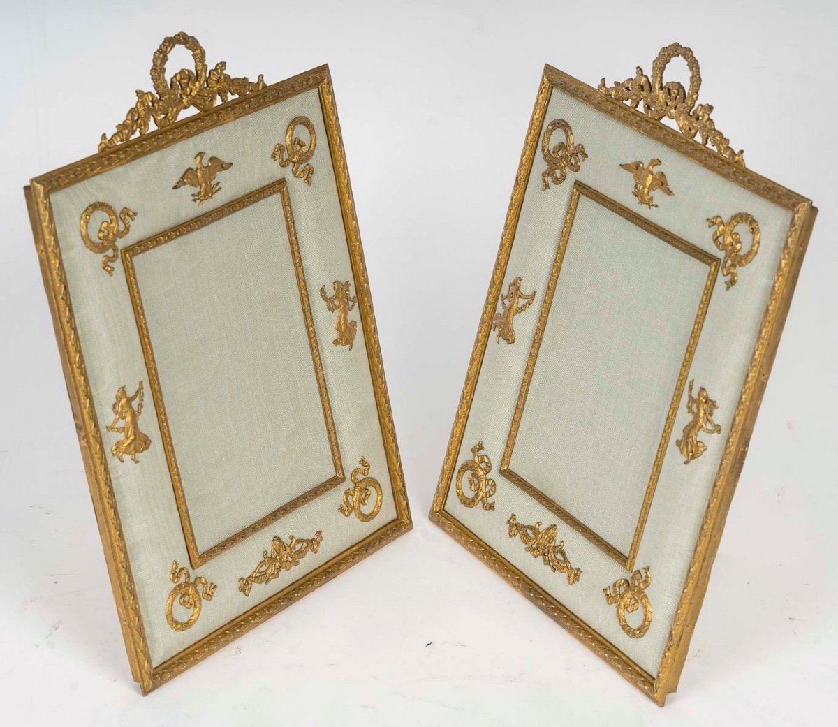 A Pair Of Gilt Bronze Photo Frames Late 19th Century -photo-2