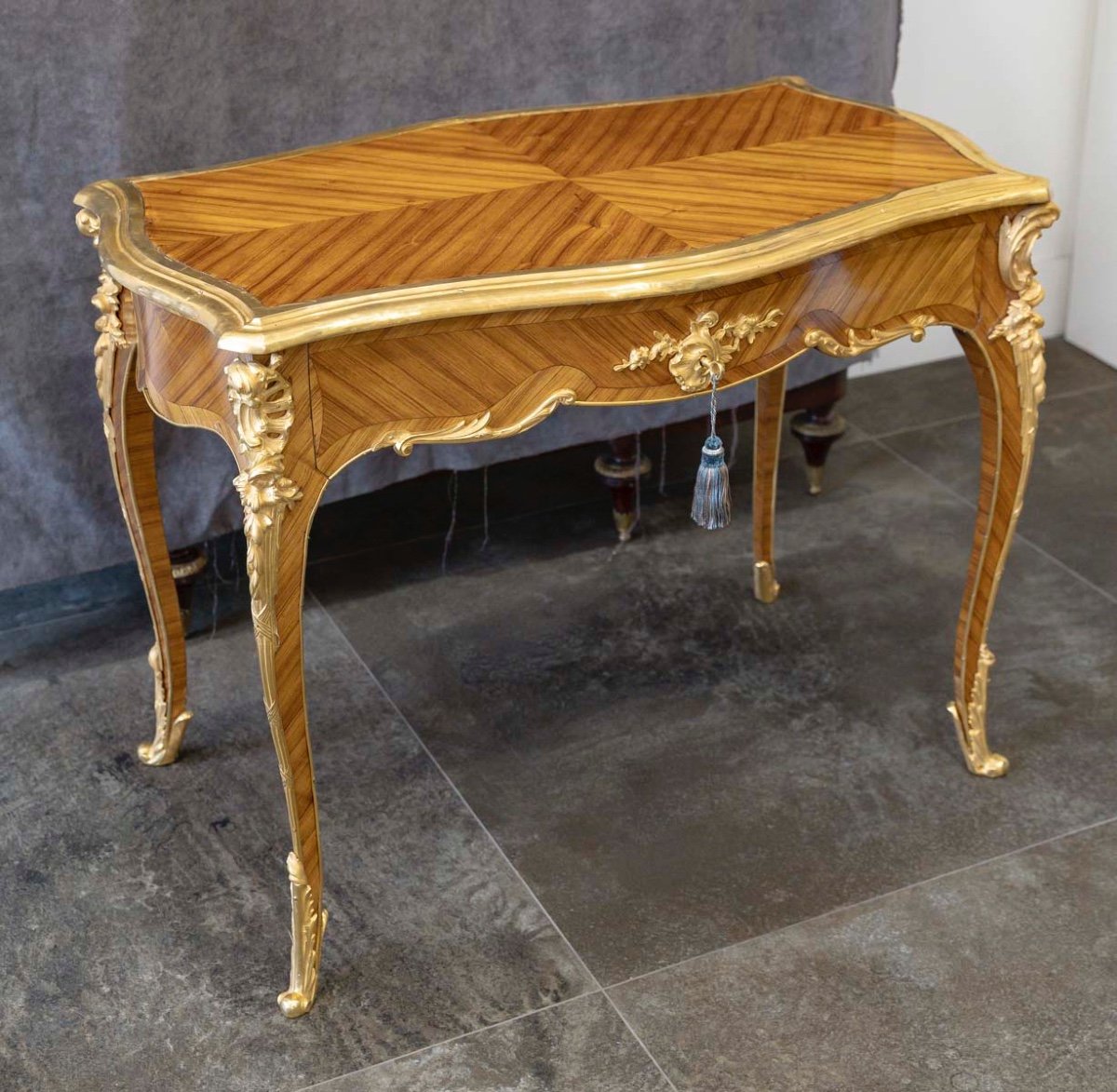 A Veneer And Gilt Bronze Desk Table Late 19th Century