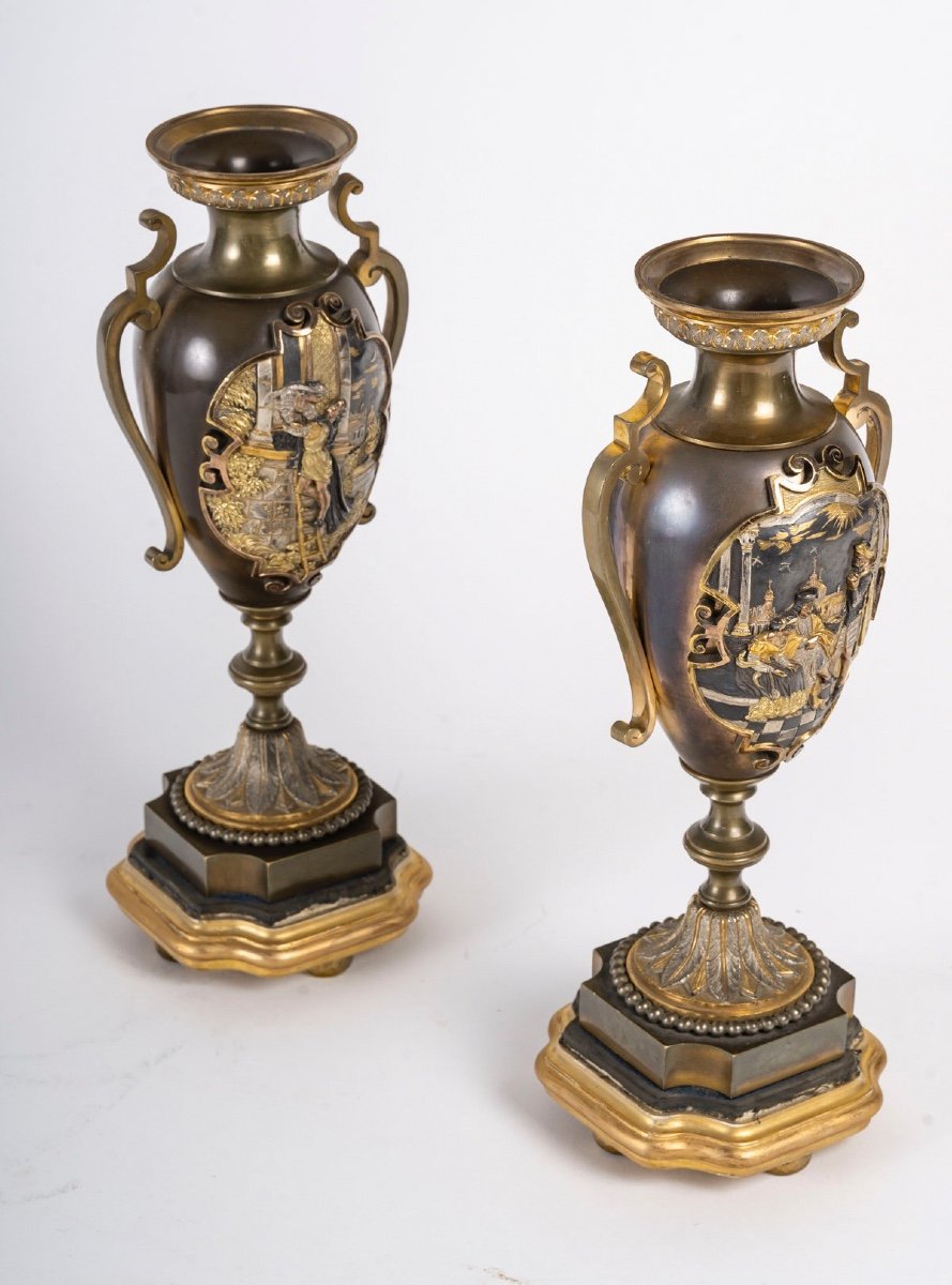 Une Paire De Vases En Bronze XIXème Siècle -photo-4