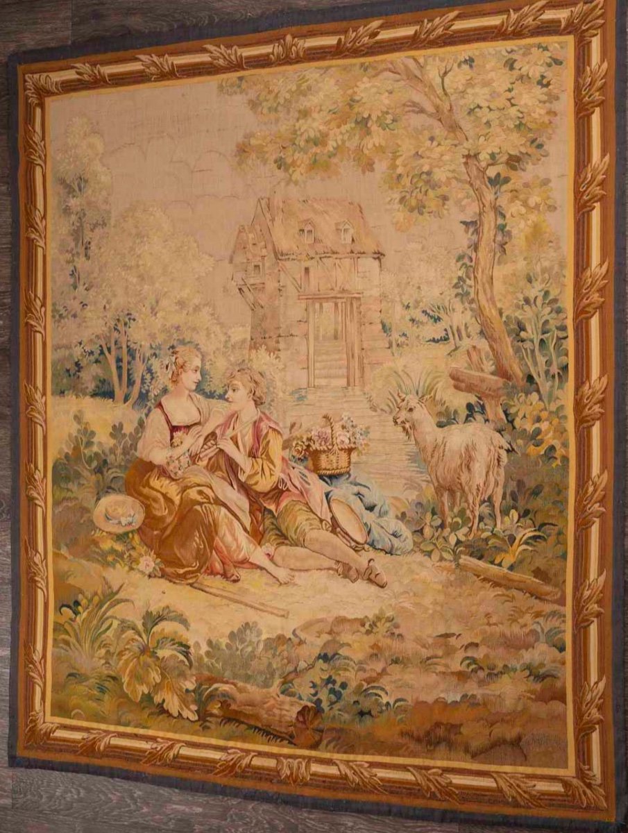 An Aubusson Tapestry Gallant Scene 18th Century 