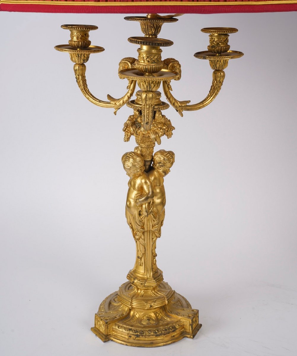 Une Paire De Lampes En Bronze Doré De Style Louis XVI, Fin XIXème Siècle -photo-3