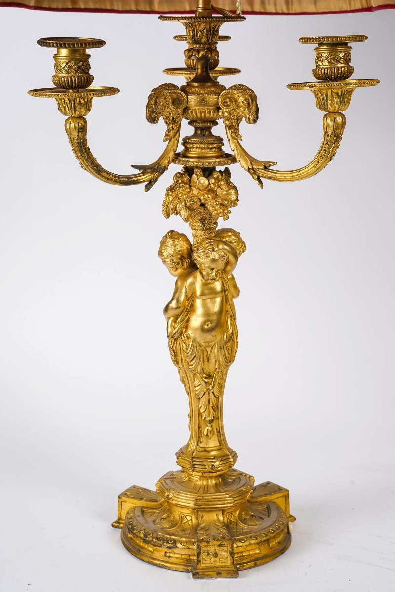 Une Paire De Lampes En Bronze Doré De Style Louis XVI, Fin XIXème Siècle -photo-1