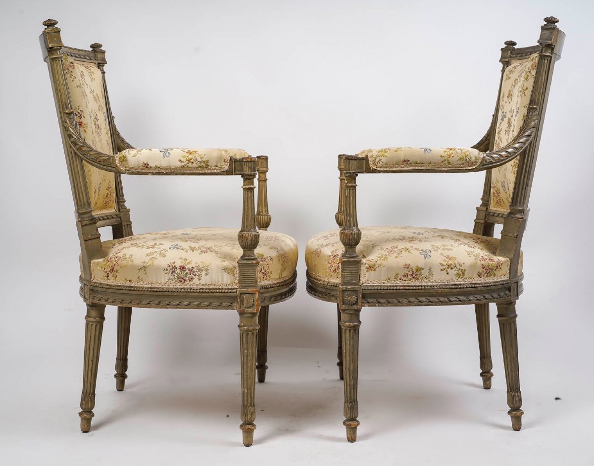 A Pair Of Late 19th Century Lacquered Wood Armchairs -photo-3