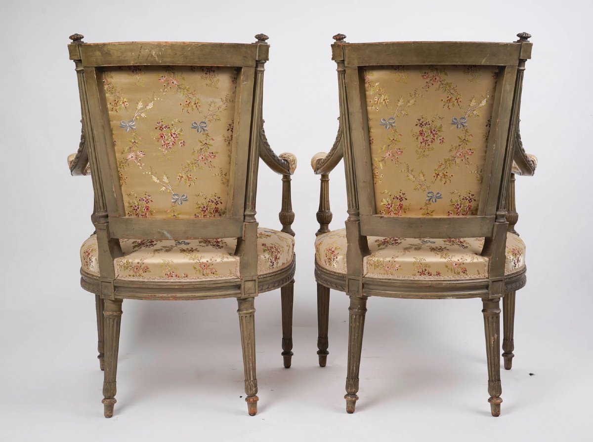 A Pair Of Late 19th Century Lacquered Wood Armchairs -photo-4