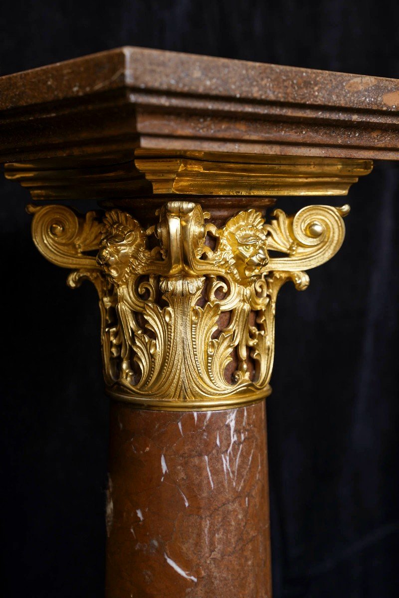 Important Pair Of Columns With A Pair Of Girandoles 19th Century -photo-4